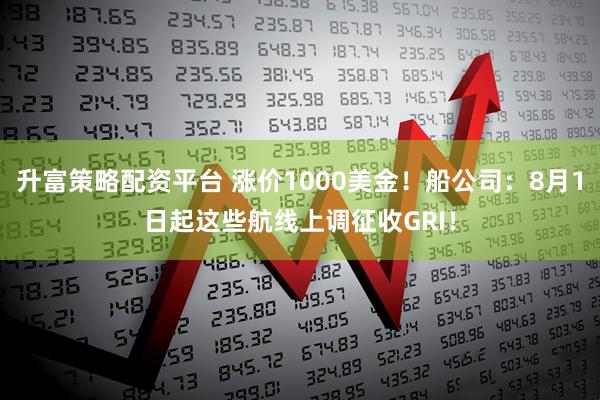 升富策略配资平台 涨价1000美金！船公司：8月1日起这些航线上调征收GRI！